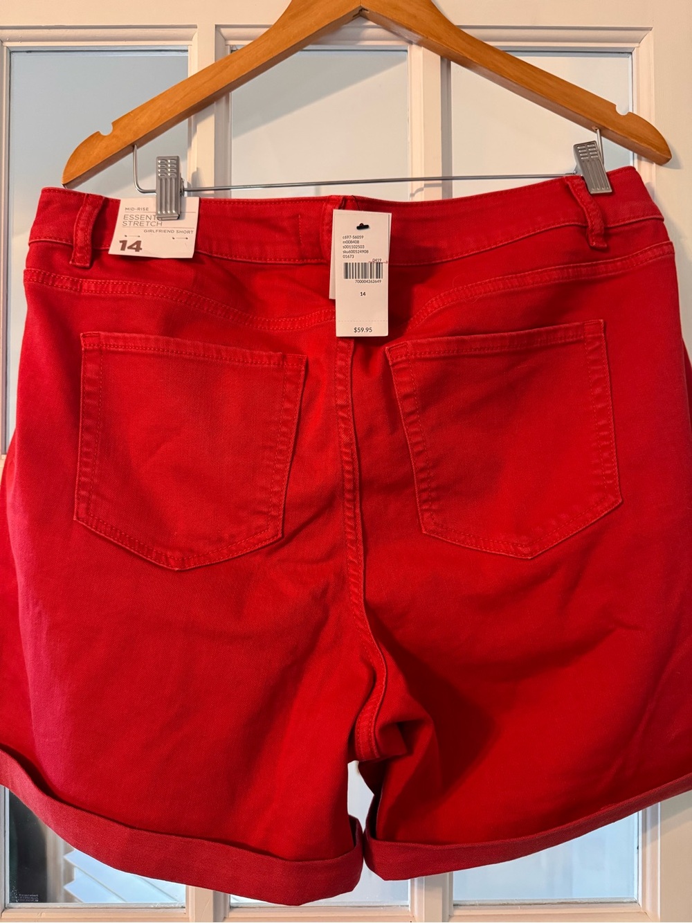 Lane Bryant Vibrant Red Cuffed Jean Shorts - Picture 3 of 5